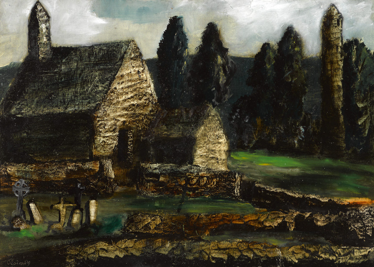 GLENDALOUGH, COUNTY WICKLOW by Samus  Colmin (1925-1990) at Whyte's Auctions
