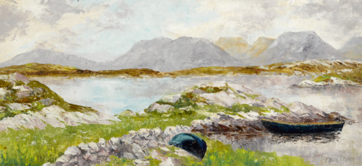 LAKE WITH MOUNTAINS IN THE DISTANCE by Fergus O'Ryan RHA (1911-1989) at Whyte's Auctions
