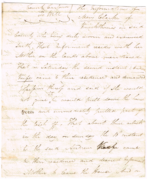 1813 and 1822. Agrarian unrest in Ireland. Documents relating to "The Moll Doyles" at Whyte's Auctions