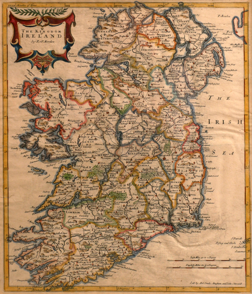17th century map, Robert Morden, The Kingdom of Ireland. at Whyte's Auctions