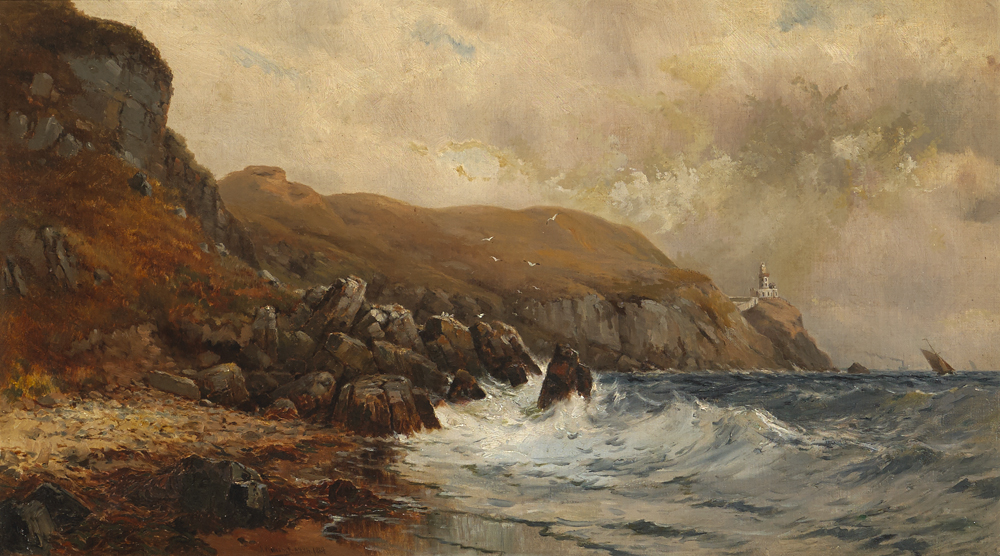 THE BAILEY LIGHTHOUSE, HOWTH, 1889 by Alexander Williams sold for 2,400 at Whyte's Auctions