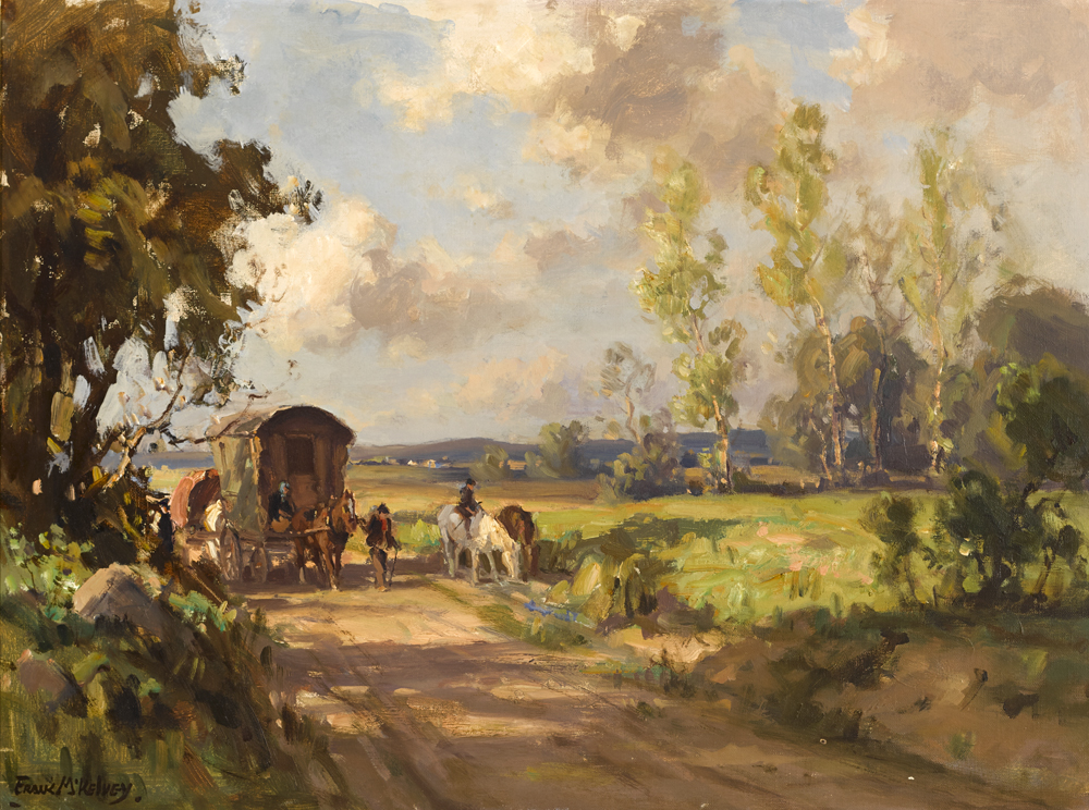 GYPSIES ON THE MOVE by Frank McKelvey RHA RUA (1895-1974) at Whyte's Auctions