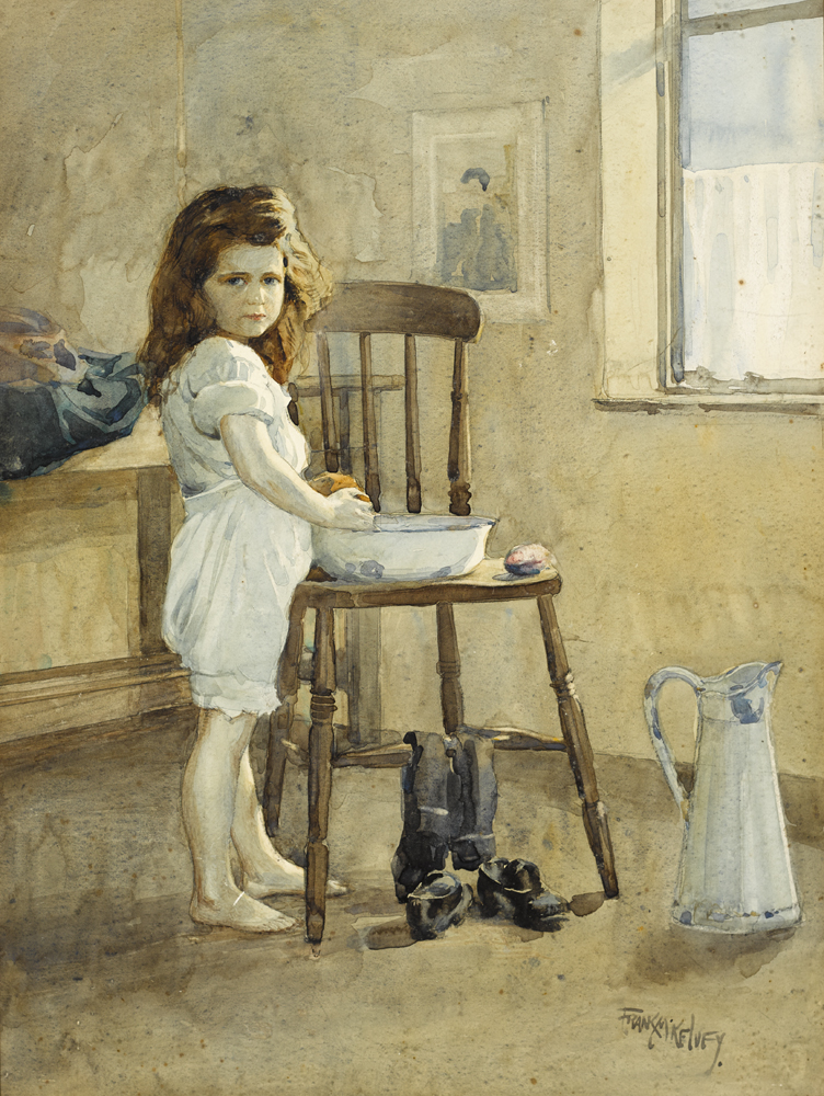 GIRL WASHING by Frank McKelvey RHA RUA (1895-1974) at Whyte's Auctions