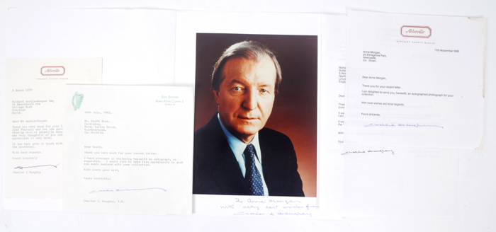 1970-1999 Charles J. Haughey, autographs. at Whyte's Auctions
