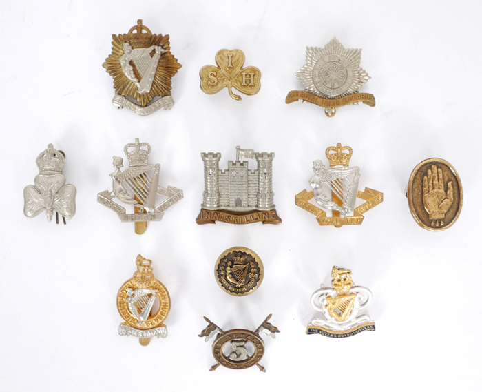 A Collection of Irish regimental badges. at Whyte's Auctions