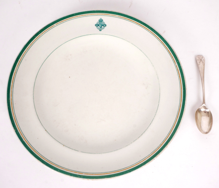 Royal Irish Constabulary, mess plate and silver teaspoon at Whyte's Auctions