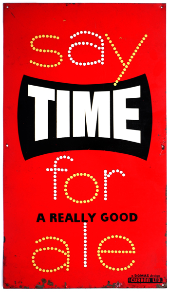 Circa 1960 Metal sign advertising Smithwicks' 250th anniversary commemorative 'Time' ale. at Whyte's Auctions