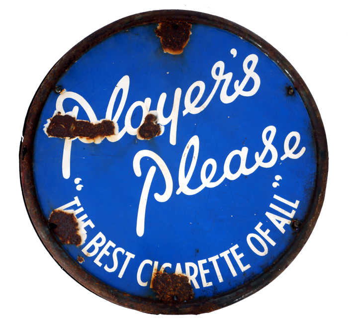 Players Please double-sided enamel sign at Whyte's Auctions