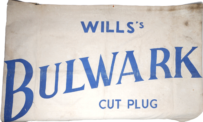 Wills's Bulwark cut plug, canvas banner. at Whyte's Auctions