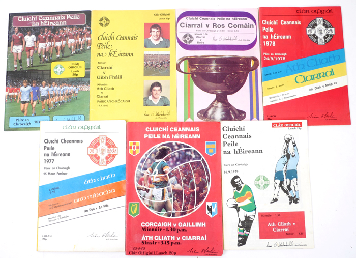 1976-1983 Seven All Ireland Football programmes. at Whyte's Auctions