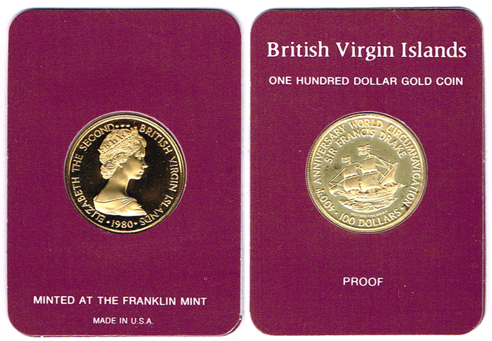 British Virgin Islands. 1980 one hundred dollars gold proof. at Whyte's Auctions
