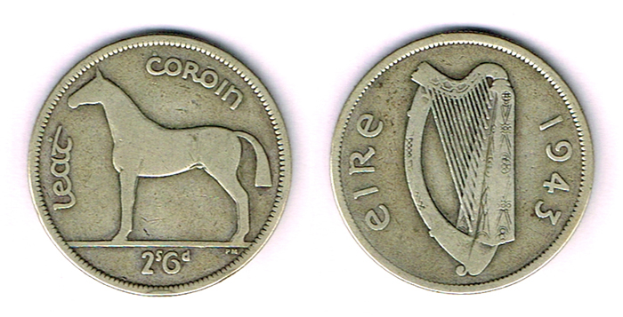 Halfcrown 1943 and 1937, shilling 1937 (2) at Whyte's Auctions