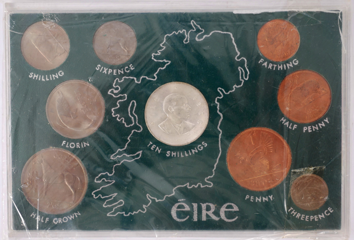 1966 mint sets, farthing to ten shillings in presentation cases. at Whyte's Auctions