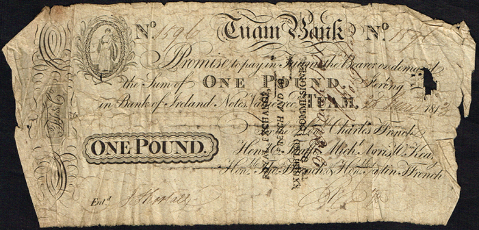 Tuam Bank One Pound, 25 June 1812 at Whyte's Auctions