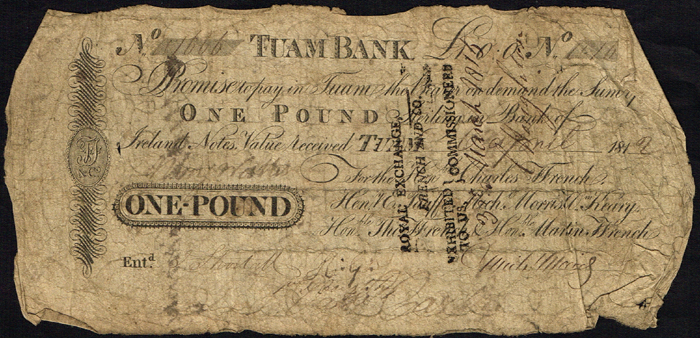 Tuam Bank One Pound, 1812 at Whyte's Auctions