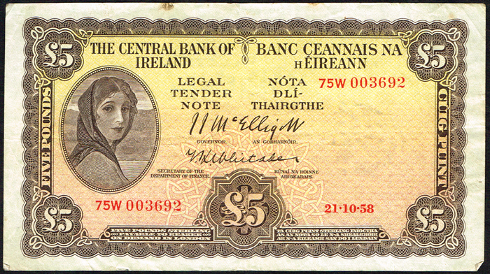 Central Bank 'Lady Lavery' One Pound and Five Pounds collection 1946-64 at Whyte's Auctions