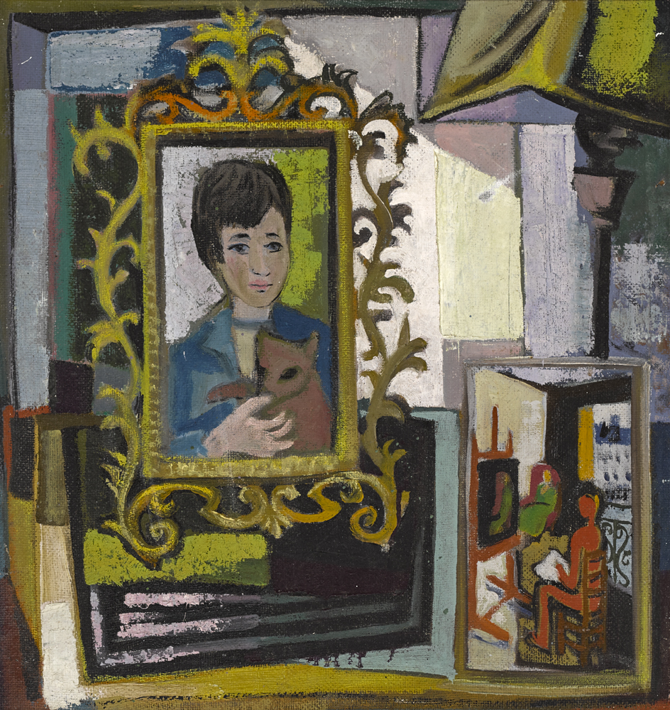 MADGE CAMPBELL AND HER CAT, c.1945-50 by Gerard Dillon sold for 8,000 at Whyte's Auctions