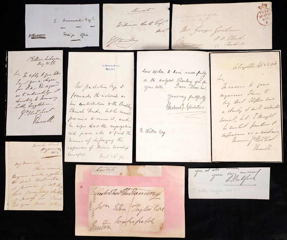 1812-1905 British Prime Ministers' signatures. at Whyte's Auctions