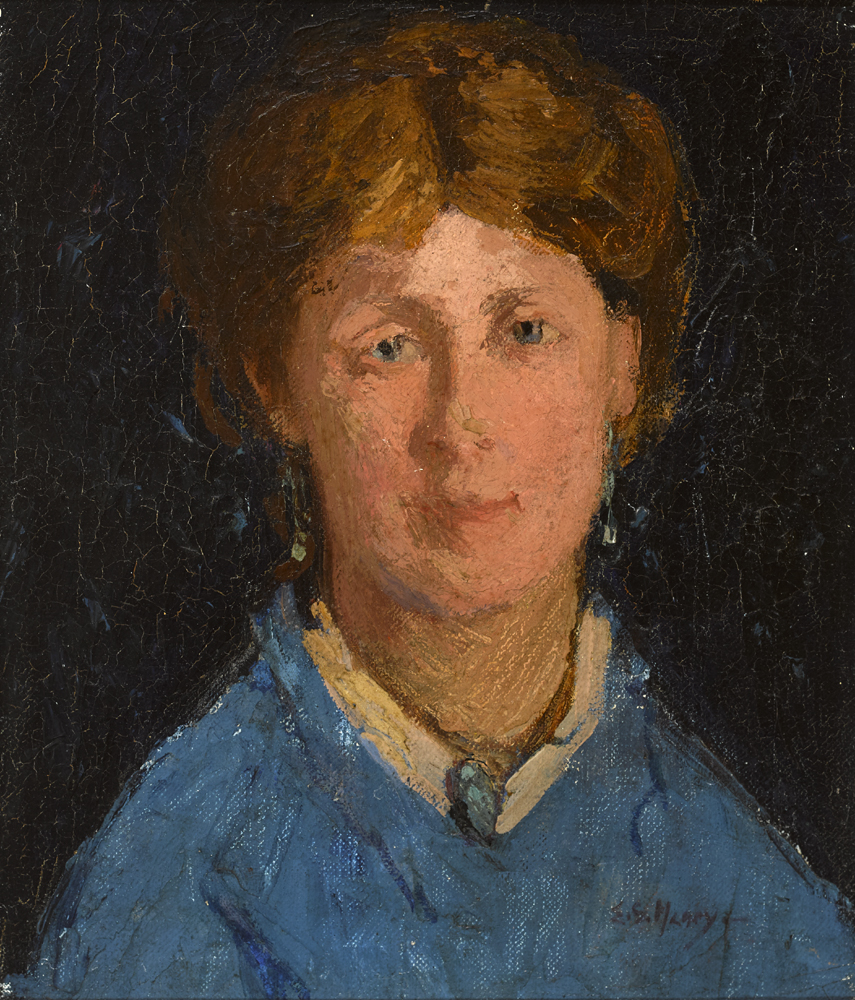 ARTIST IN BLUE SMOCK [EARLY SELF PORTRAIT] by Grace Henry sold for 3,000 at Whyte's Auctions