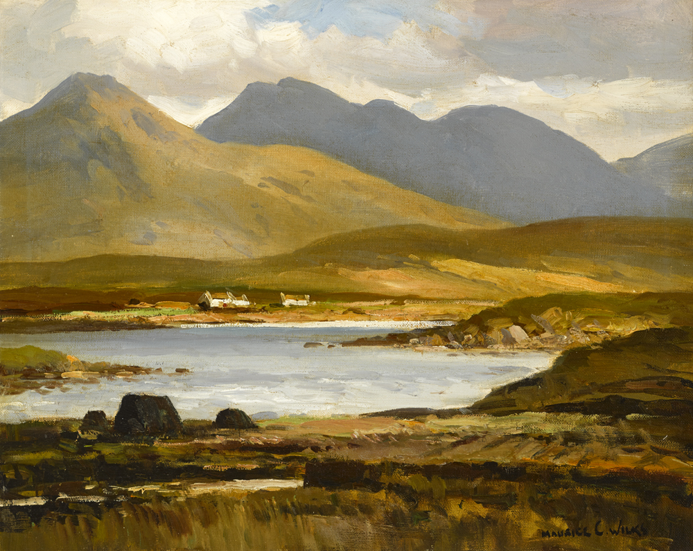 LAKE SCENE WITH COTTAGES by Maurice Canning Wilks RUA ARHA (1910-1984) at Whyte's Auctions