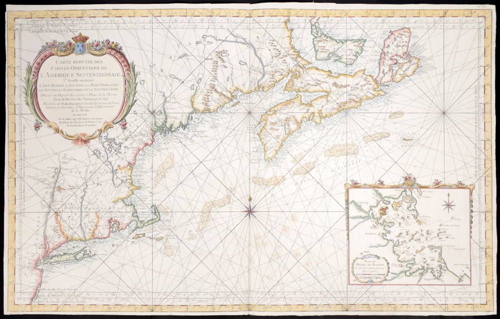 1757 Chart of the East Coast of North America, by Jacques Nicolas Bellin. at Whyte's Auctions