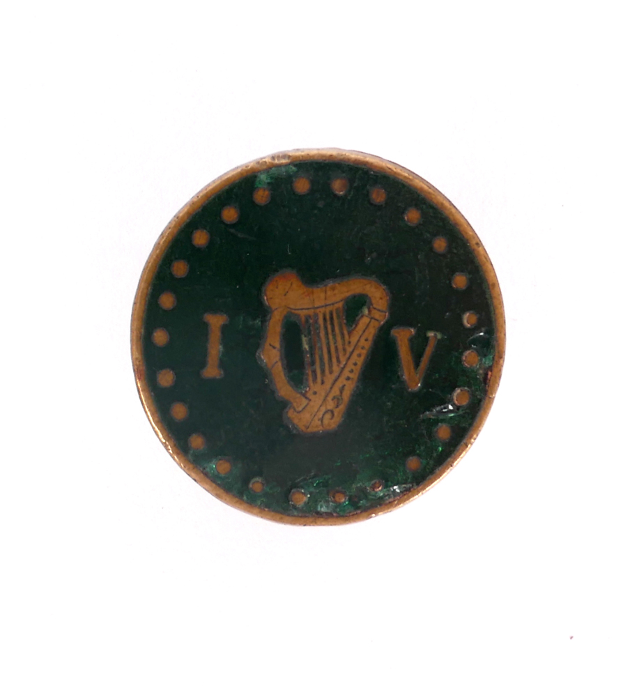 Irish Volunteers brass and enamel pin at Whyte's Auctions