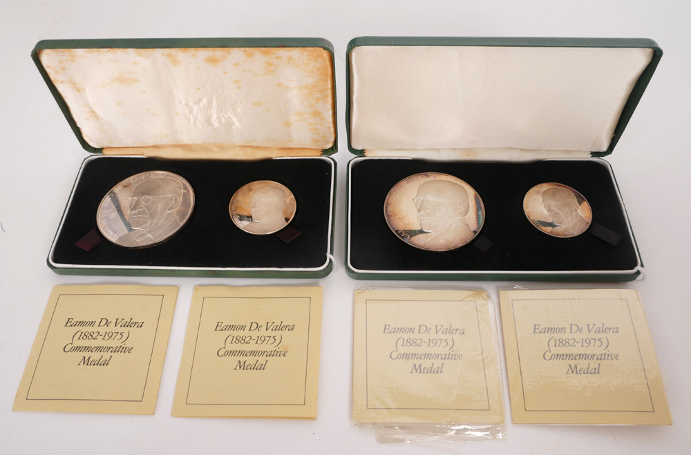 1975. amon de Valera medals by Spink in 1oz and 2.5 oz versions. at Whyte's Auctions