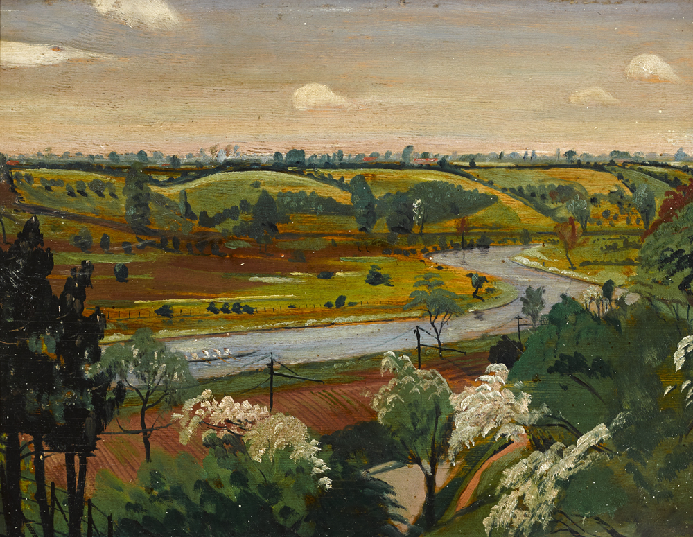 RIVER LIFFEY FROM THE PHOENIX PARK, DUBLIN by Harry Kernoff RHA (1900-1974) at Whyte's Auctions