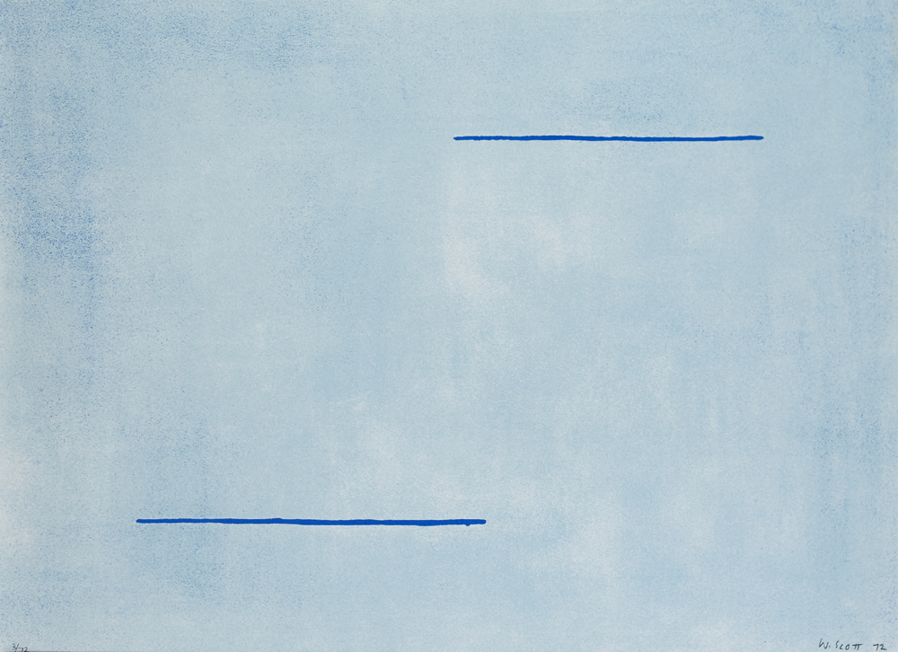 BLUE FIELD, 1972 by William Scott sold for 3,200 at Whyte's Auctions