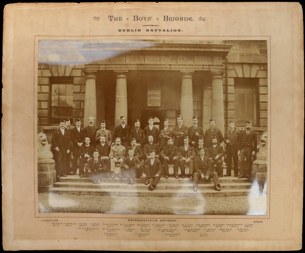Circa 1910 Boys Brigade,  Dublin Battalion, photograph of representative officers. at Whyte's Auctions