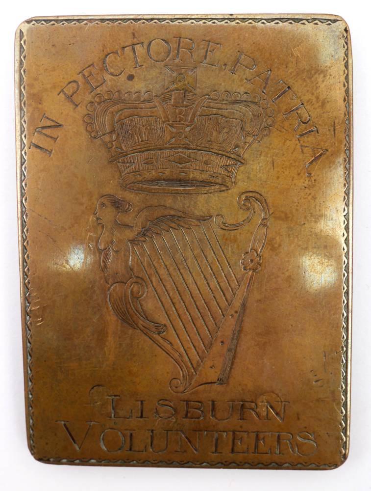 Lisburn Volunteers cross belt plate. at Whyte's Auctions