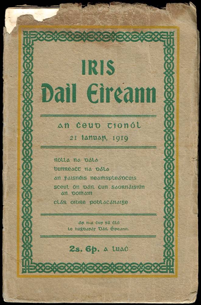 1919 (21 January) Dail Eireann, programme of the first Dail. at Whyte's Auctions