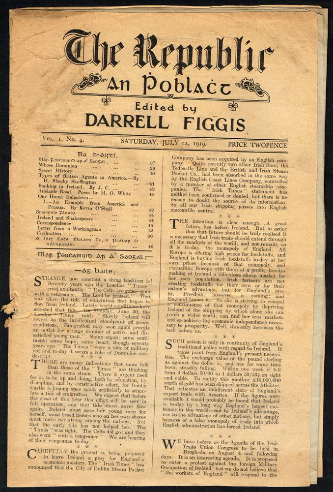 1919. The Republic, An Poblact, edited by Darrell Figgis. at Whyte's Auctions