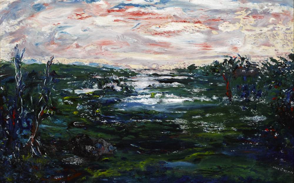 WINTER IN GALWAY, FROM LADY GREGORY'S HOUSE, COOLE PARK, 1944 by Jack Butler Yeats sold for 40,000 at Whyte's Auctions