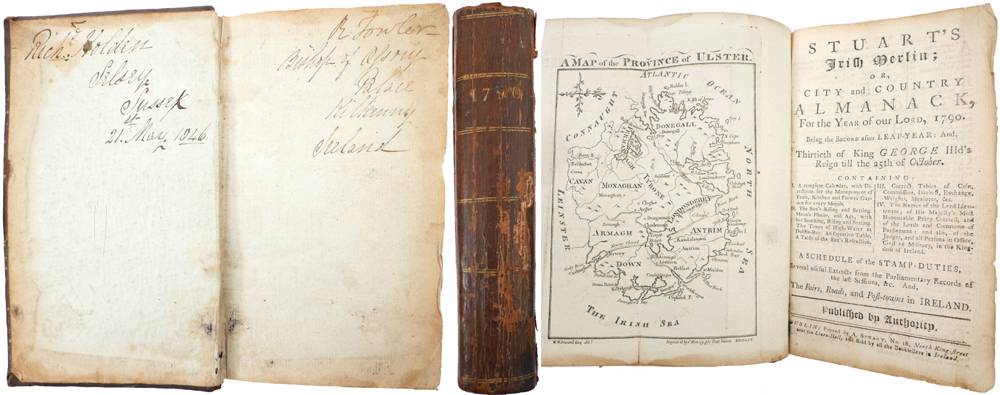 1790. Three Irish Almanacks bound as one volume. Ex-Libris Robert Fowler, Bishop of Ossory. at Whyte's Auctions