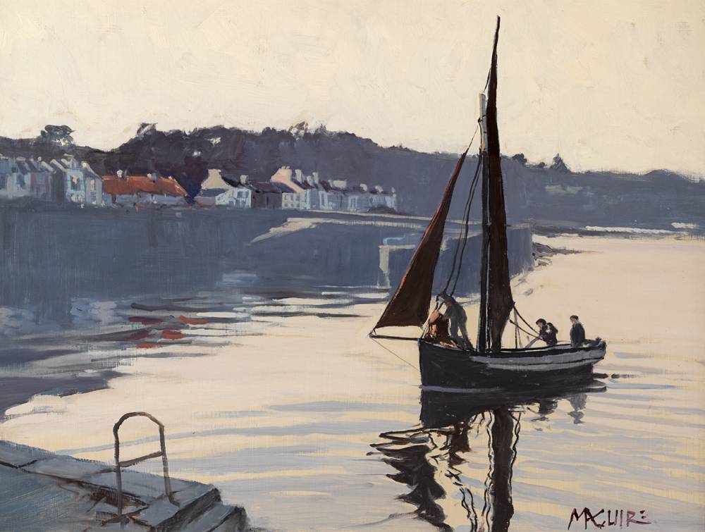 EVENING, OLD QUAY, ROUNDSTONE by Cecil Maguire RHA RUA (1930-2020) at Whyte's Auctions