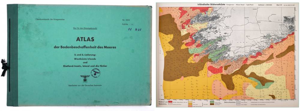 1939-1945 German U-boat atlas of charts covering the South and West Coast of Ireland, Iceland and the Shetland and Faroe Islands. at Whyte's Auctions