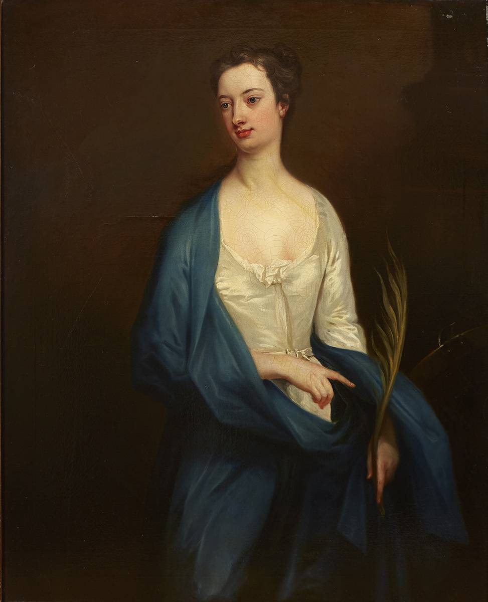 PORTRAIT OF CATHERINE, DUCHESS OF DEVONSHIRE, AS SAINT CATHERINE by Charles Jervas sold for 9,500 at Whyte's Auctions