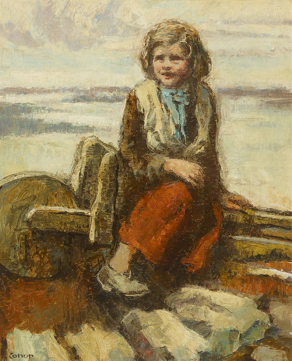 GIRL ON A BARROW by William Conor OBE RHA RUA ROI (1881-1968) at Whyte's Auctions