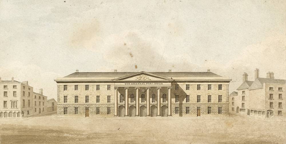 FRONT ELEVATION OF THE PROPOSED GENERAL POST OFFICE, DUBLIN, 1814 by Francis Johnston sold for 2,500 at Whyte's Auctions