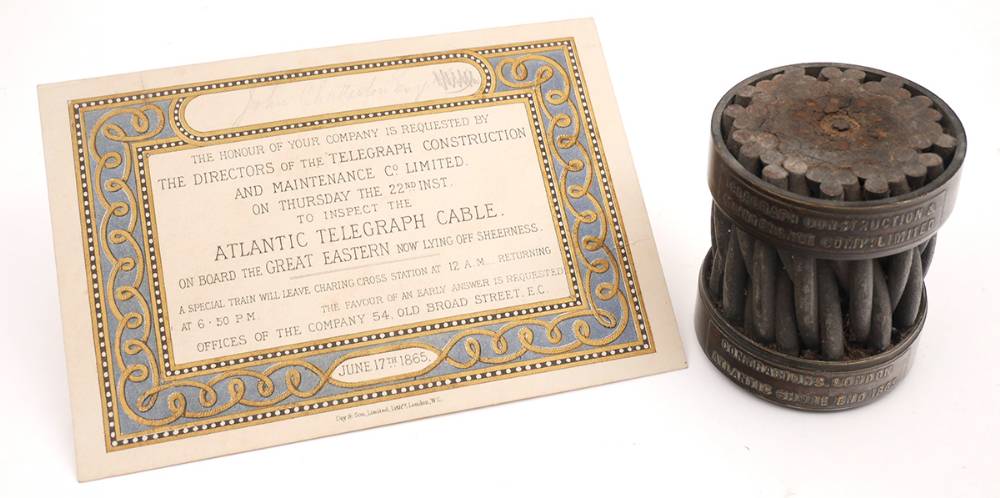 1865 Transatlantic telegraph cable. at Whyte's Auctions