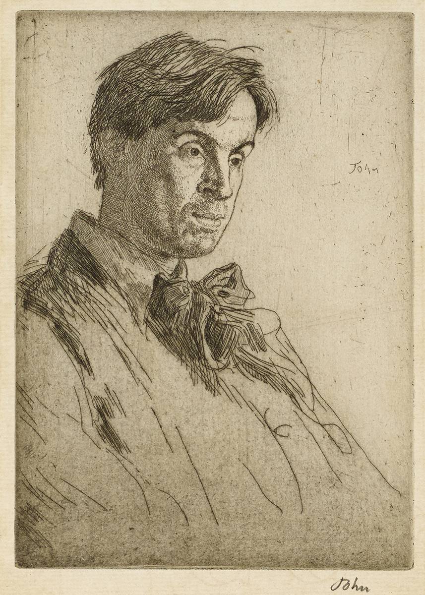 PORTRAIT OF WILLIAM BUTLER YEATS, FOURTH STATE, 1907 by Augustus Edwin John sold for 2,000 at Whyte's Auctions
