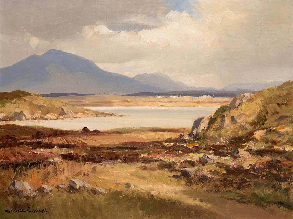 MOUNTAINS AND LAKE, WEST OF IRELAND by Maurice Canning Wilks RUA ARHA (1910-1984) at Whyte's Auctions