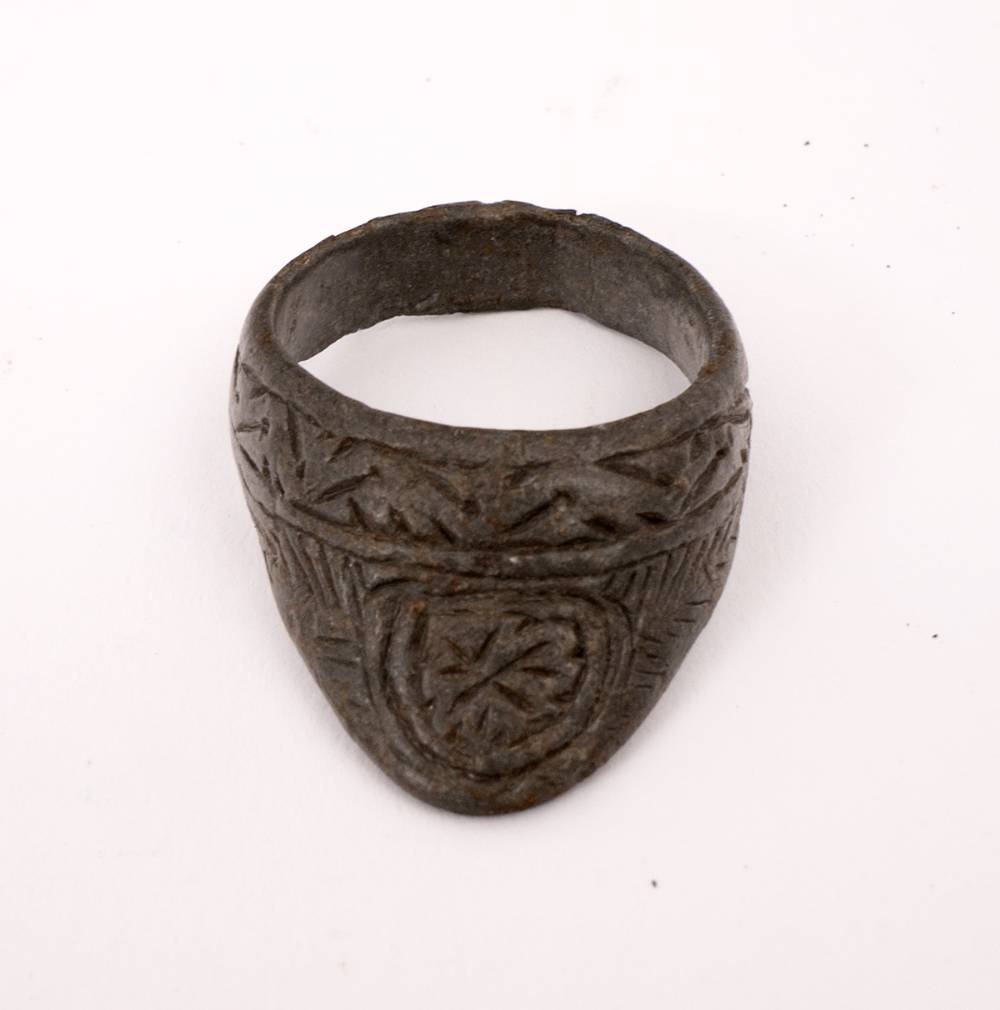 Circa 400-600AD a bronze archer's ring. at Whyte's Auctions