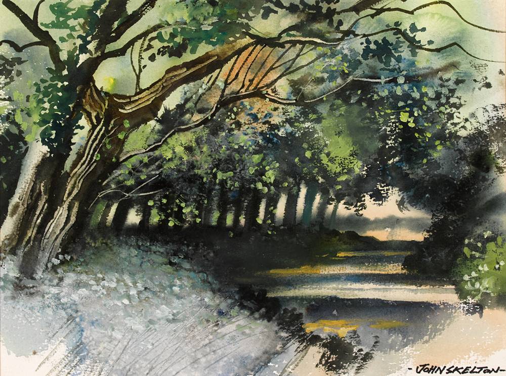 LEAFY PATHWAY, POWERSCOURT, ENNISKERRY, COUNTY WICKLOW by John Skelton (1923-2009) at Whyte's Auctions