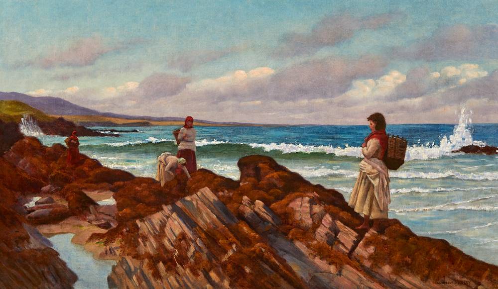 WOMEN GATHERING KELP by Aloysius C. O'Kelly (1853-1936) at Whyte's Auctions