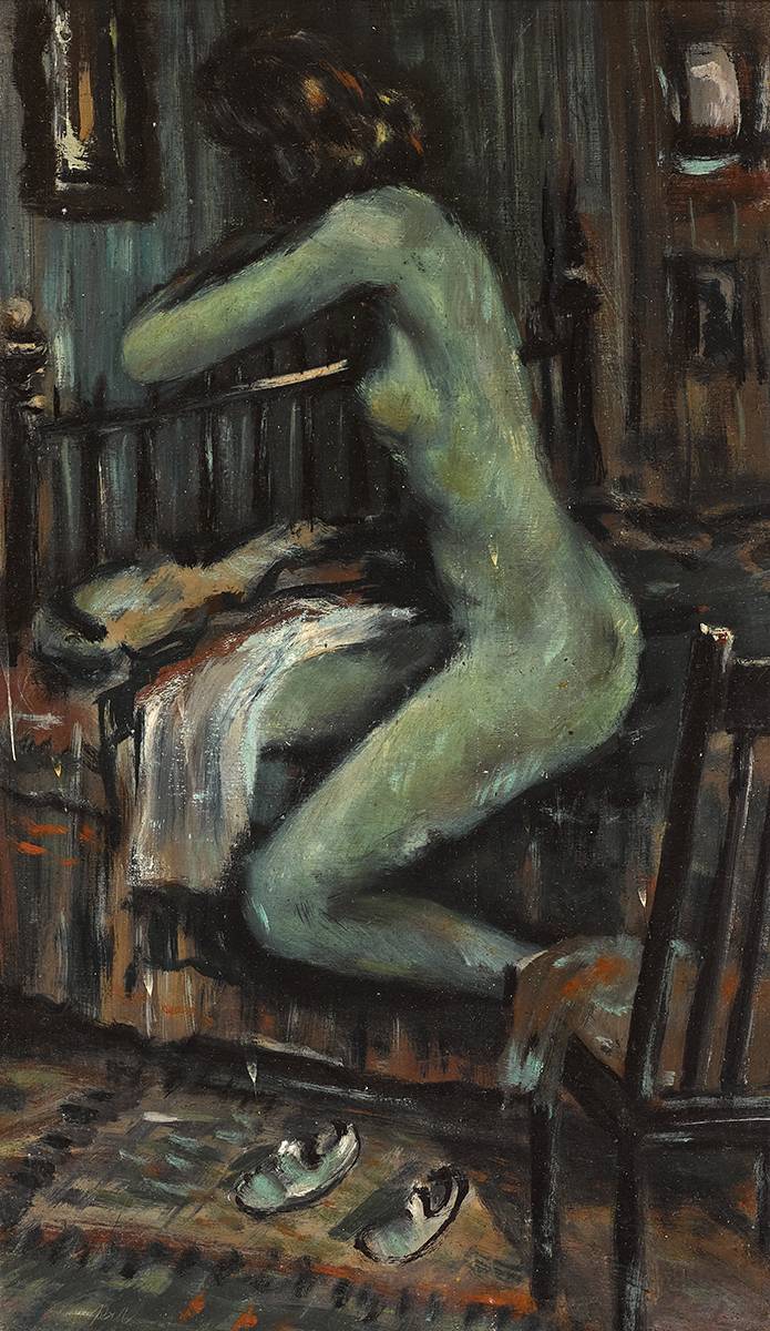 SEATED NUDE IN A BEDROOM by George Campbell RHA (1917-1979) at Whyte's Auctions