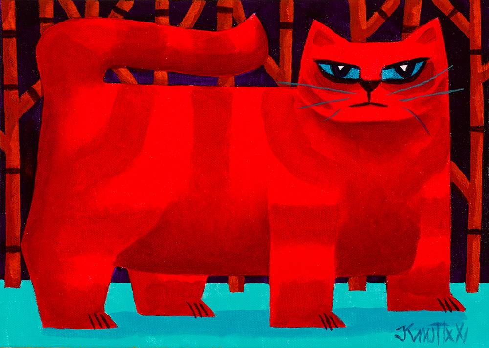 RED CAT by Graham Knuttel (b.1954) at Whyte's Auctions