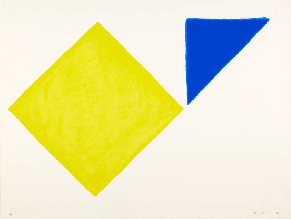 YELLOW SQUARE PLUS QUARTER BLUE, 1972 by William Scott sold for 3,200 at Whyte's Auctions