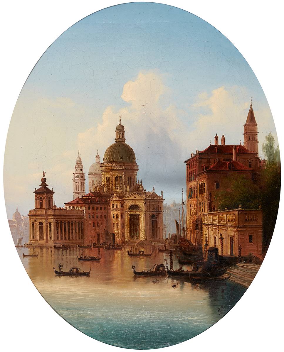 SANTA MARIA DELLA SALUTE, VENICE and RHINE RIVER SCENE (A PAIR) by Johann Wilhelm Jankowski sold for 1,900 at Whyte's Auctions
